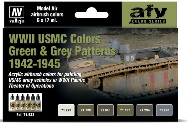 Model Air: WWII USMC Colors Green & Grey Patterns 1942-1945