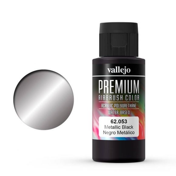 Vallejo Premium: Metallico Black (Polyu.) (60ml)