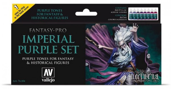 Vallejo Model Color: Model Color Set Fantasy-Pro Imperial Purple (8)
