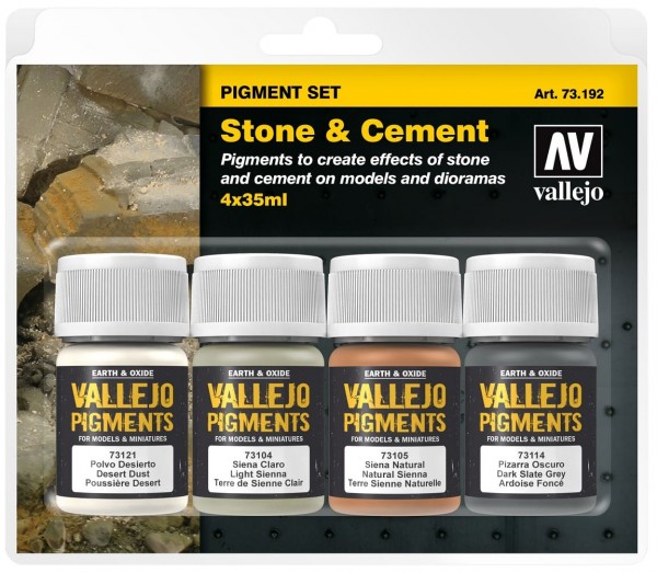 Vallejo Pigment Set "Stone & Cement" (4)