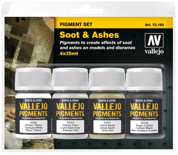 Vallejo Pigment Set "Soot & Ashes" (4)