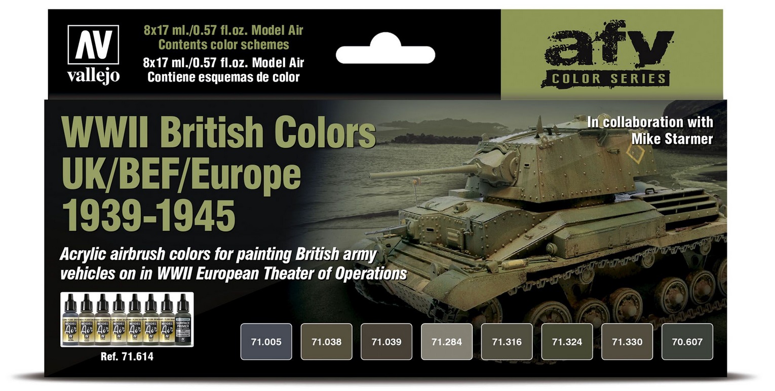 Vallejo Paint 17ml Bottle WWII British Africa 1939-1943 Model Air AFV Paint  Set (8 Colors) 